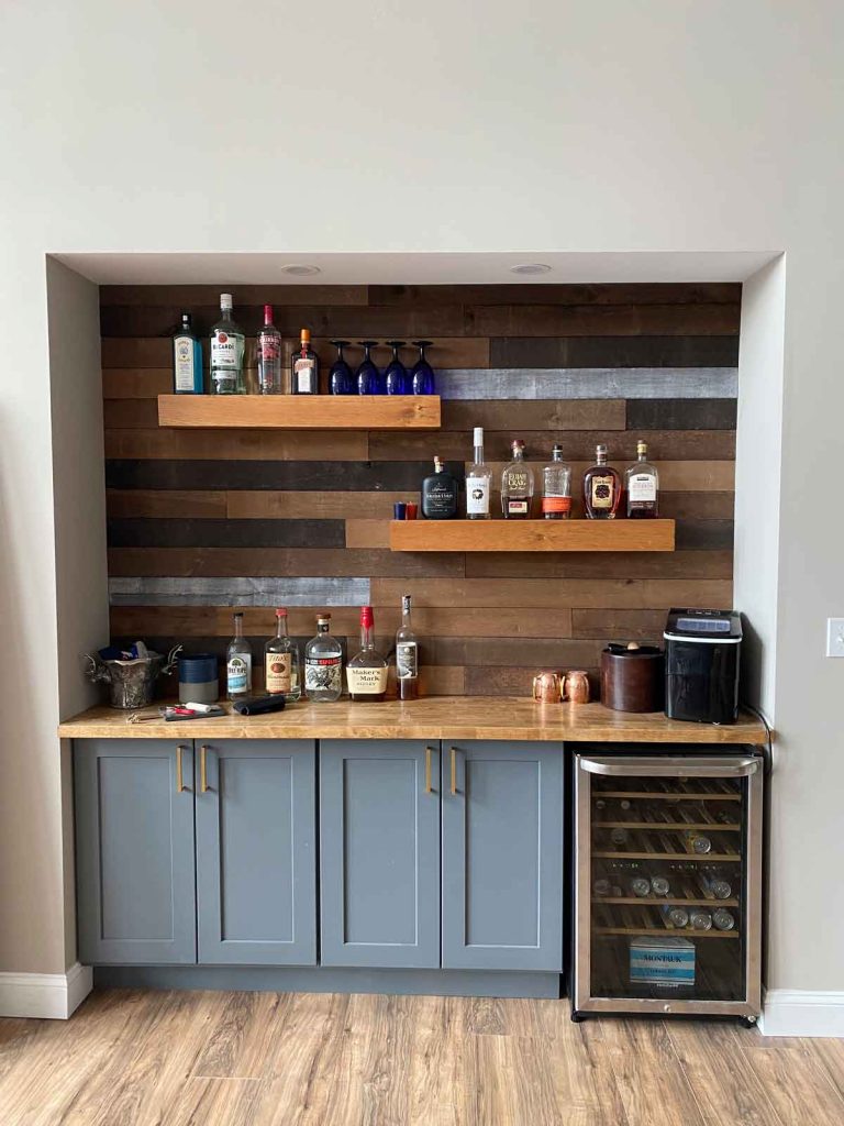 New bar installed in remodeled kitchen