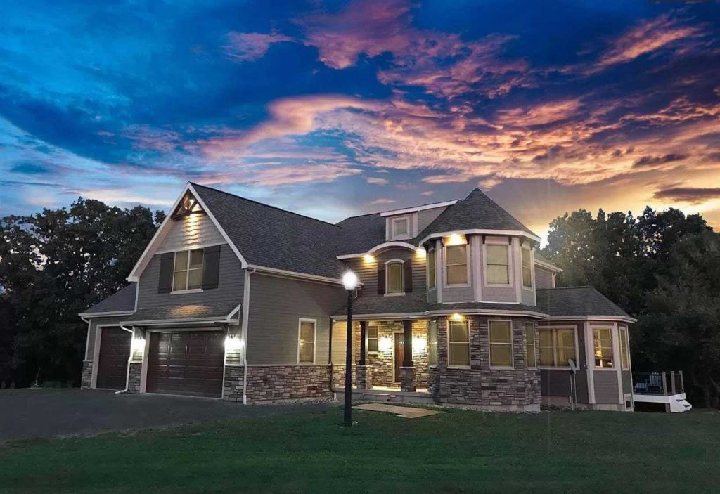 Family home at dusk