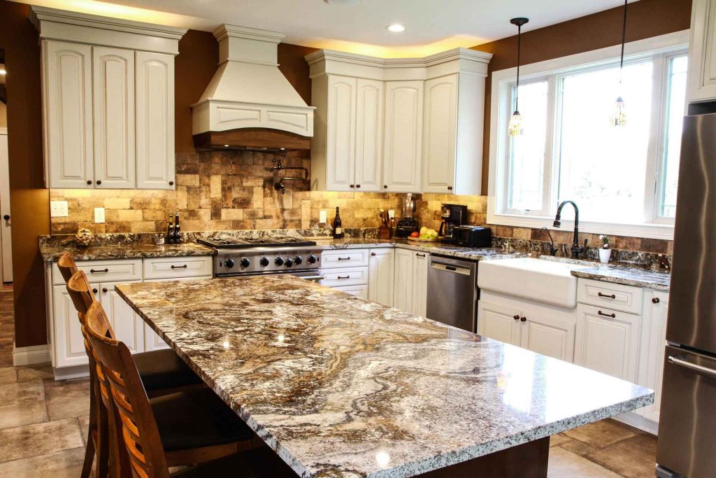 New kitchen remodel with granite countertops and new cabinets installed by Home Pro Builders LLC