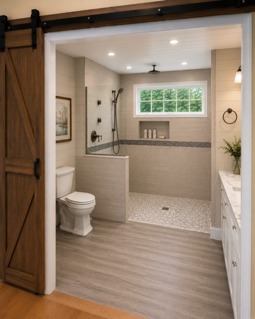 Concept art of a bathroom remodel