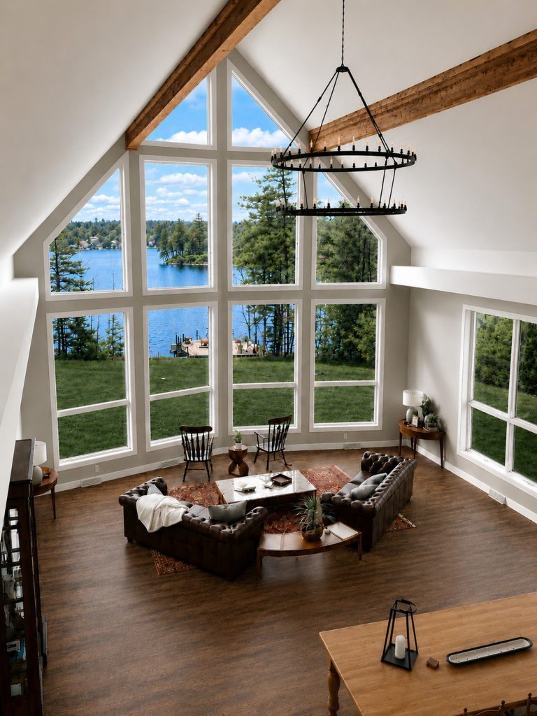 aerial shot of living room remodeled by Home Pro Builders LLC